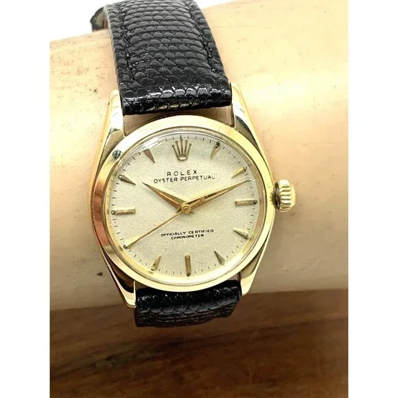 Rolex Oyster Perpetual Women's Watch Vintage Swiss Automatic 14k Gold Case - Picture 10 of 14